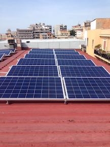 impianto fotovoltaico su tetto in lamiera grecata realizzato a Reggio Calabria
